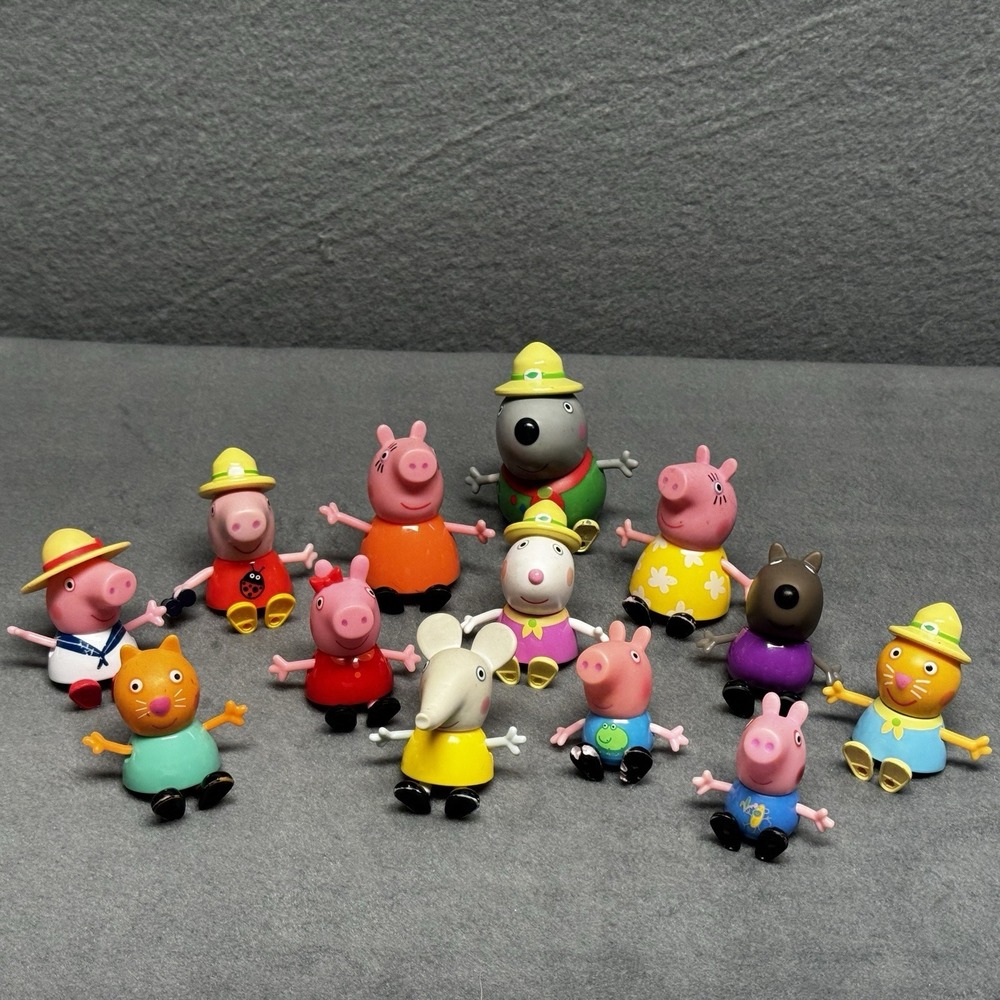 Peppa Pig & Friends Toy Lot Of 13 Mixed Collection Figures Hasbro NO DUPLICATES